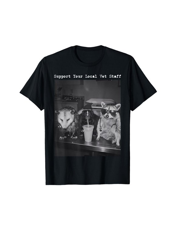 Support Your Local Vet Staff Opossum T-shirt