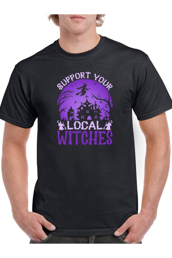 Support Your Local Witches T-Shirt Men -Image by Shutterstock, Male Large