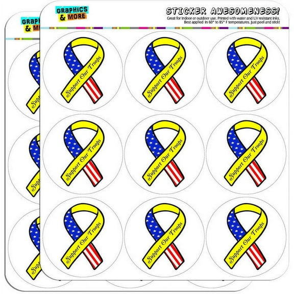 Support our Troops Ribbon On White 18 2" Planner Calendar Scrapbooking Crafting Stickers