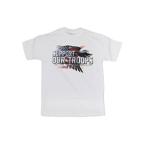 Support our troops United States of America T shirt, White, L