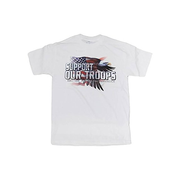 Support our troops United States of America T shirt, White, L