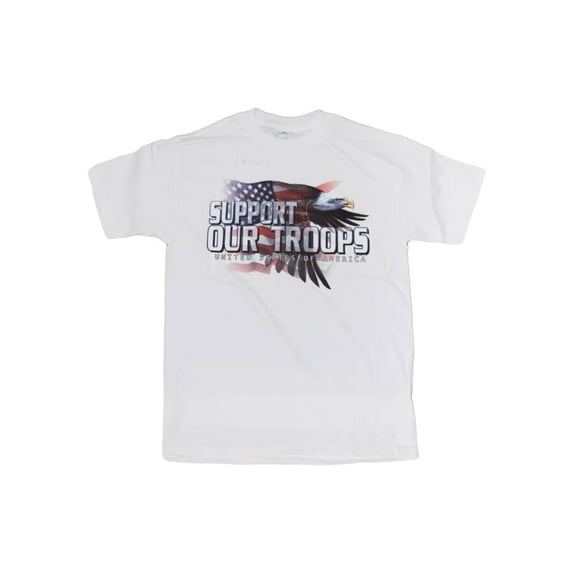 Support our troops United States of America T shirt, White, S