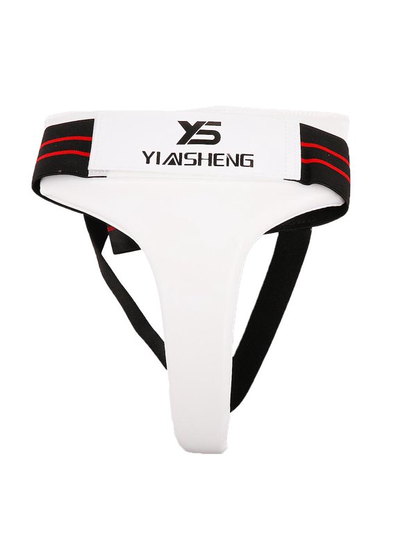 Supporter & Groin Cup Guard Boxing Shorts Thai caseing Thai - White, M M