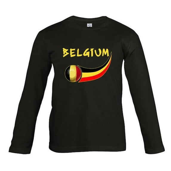 Supportershop BETSLSBK-4 Belgium Long Sleeve Junior Fan Black T-shirt, 4 Years
