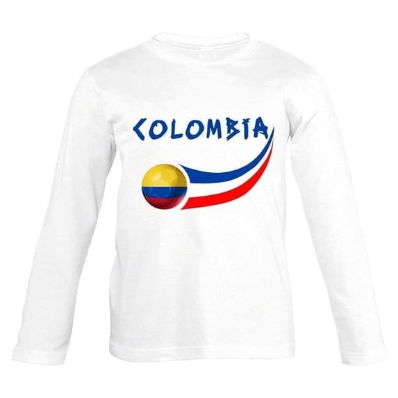 Supportershop COLTSLSWH-6 Colombia White Long Sleeve Junior T-shirt, 6 Years