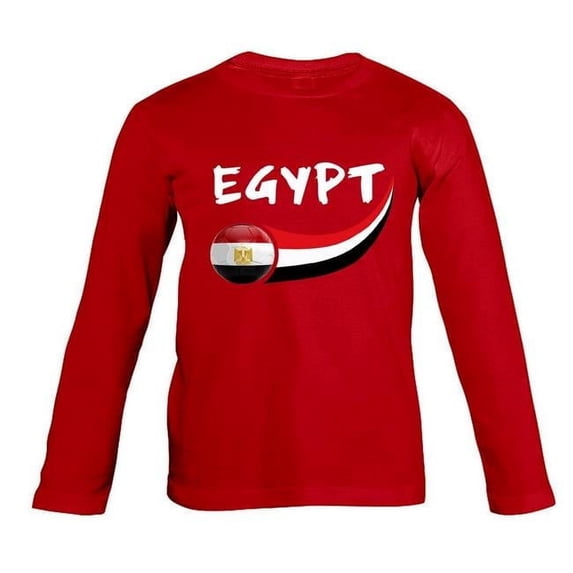 Supportershop EGTSLSRD-6 Egypt Red Long Sleeve Junior T-shirt, 6 Years