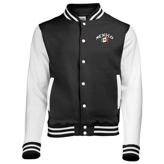 Supportershop SUP236 Mexico Varsity Jacket, Black & White - Medium
