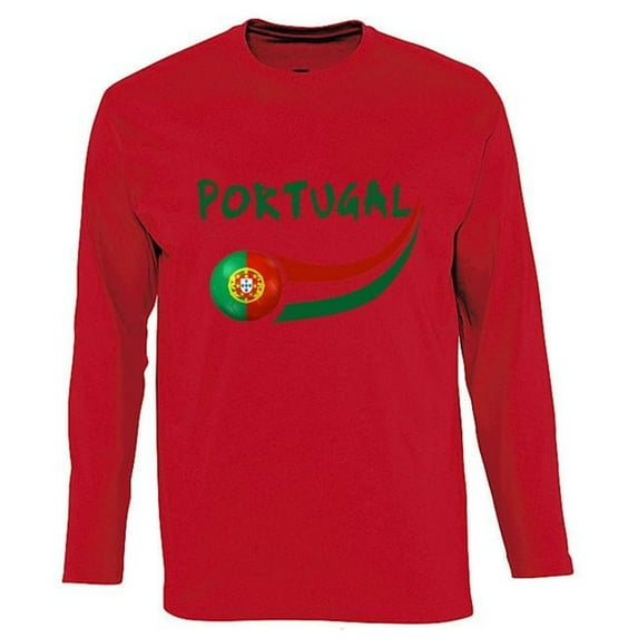 Supportershop PTLSRD-XL Portugal Red Long Sleeve Mens T-shirt, Extra Large