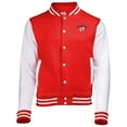 thumbnail image 1 of Supportershop SUP63 Engl & Varsity Jacket, Red & White - Extra Small, 1 of 1
