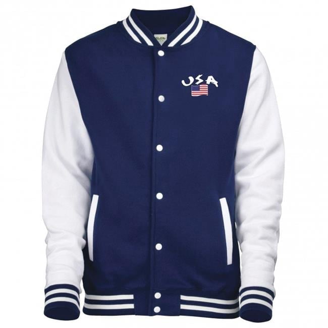 Theme - Tween - Navy & White Valley Satin Varsity Jacket main image 1