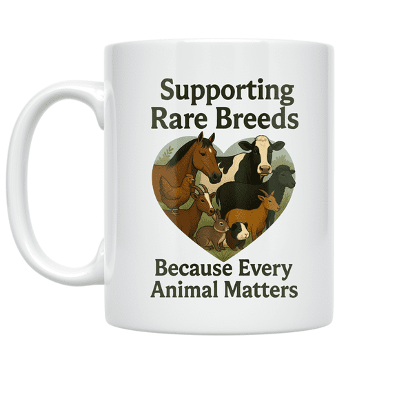 Supporting Rare Breeds Because Every Animal Matters - Animal Lover - 11 oz Ceramic Coffee Mug