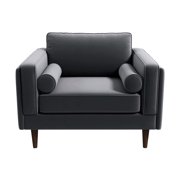 Supportive Amber Grey Velvet Armchair For Relaxation Comfy Daily Use