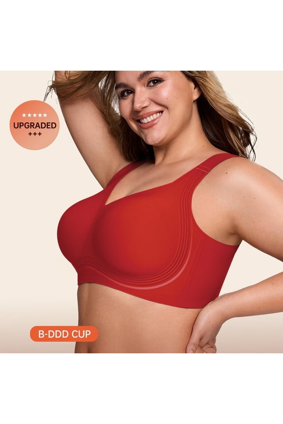 Supportive Bras for Women, Wireless No Underwire Full Coverage Plus Size Everyday Bra Seamless Breathable Comfort for Older Women Anti-Sag Lift Adjustable Water-Drop Cup