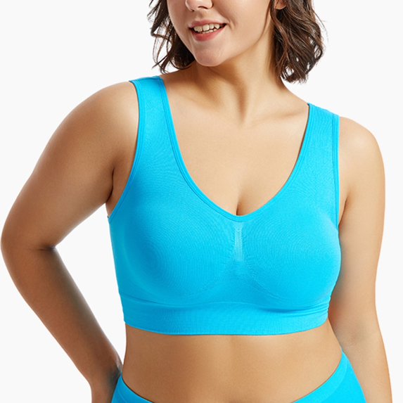 Supportive Bras for Women Athletic Breathable Workout Gym Yoga Activewear Seamless High Impact Bralettes M 02-Blue