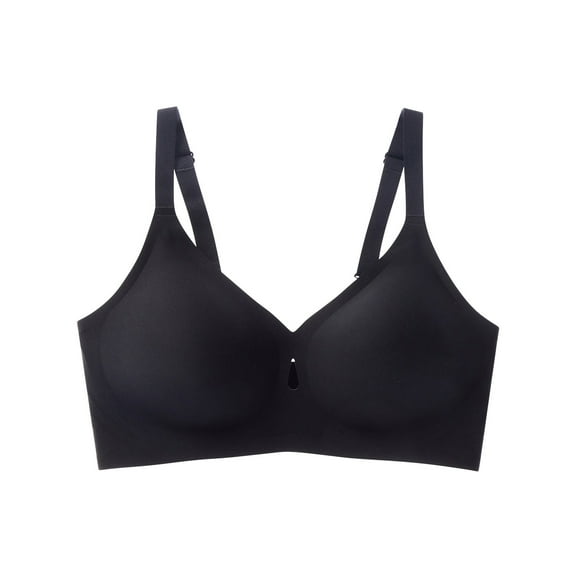 Supportive Bras for Women, Hugcore Women's Regular Underwear with Small Water Droplet Design Wire and with Jelly Adhesive Bra Everyday Bras Black 2XL