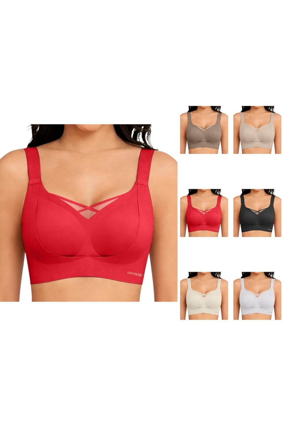 Supportive Full Coverage Wireless Lift Bra for Women Without Underwire Seamless Comfort Shape Enhancement T-Shirt Cut Everyday Wear