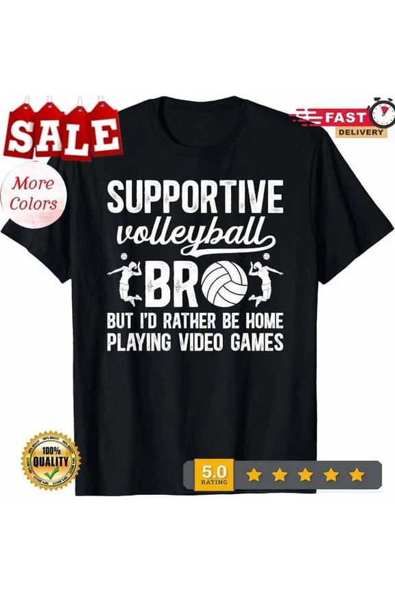 Supportive Volleyball Bro Volleyball Brother T-Shirt