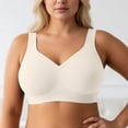 thumbnail image 1 of Supportive Wireless Full Coverage Bra for Everyday Comfort and Natural Shape Enhancement — Seamless Uplift Plus Size Everyday Wireless Bra for All Seasons, XL, White, 1 of 3