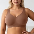 thumbnail image 1 of Supportive Wireless Full Coverage Bras Seamless Comfort Fuller Cup Uplift Shape Everyday Plus Size Bra, XXXXL, Coffee, 1 of 3