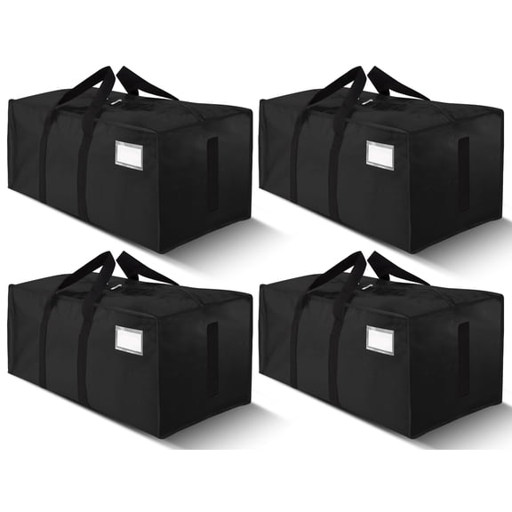 Supports 200lbs Heavy Duty Moving Bags - Strong Zipper & Wrap-Around Handles - Water-Resistant Storage Totes, Durable Alternative to Moving Boxes - 8 Pack - Semi-Transparent