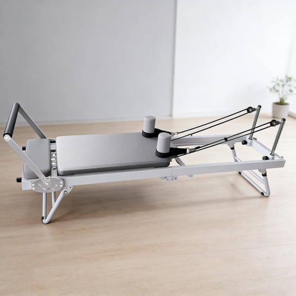 Supports up to 400 lbs Pilates Reformer, Pilates Reformer Machine Foldable, Pilates Equipment, Studio Grade Workout Equipment with Spine Corrector for Fitness Studio