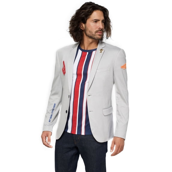 OppoSuits Deluxe Men's Blazers Supportswear - Sports Jersey - Soft Grey - US 36 Grey