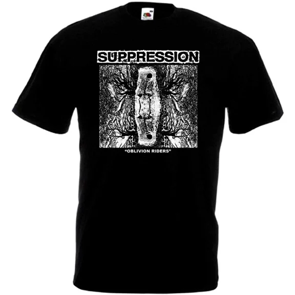 Suppression v2 t-shirt black hardcore punk all sizes S-5XL