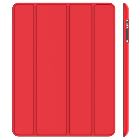 SuprJETech® Gold Slim-Fit Folio Smart Case Cover with Back Case for Apple the New iPad 4 & 3 (3rd and 4th Generation with Retina Display) / iPad 2 (Red)