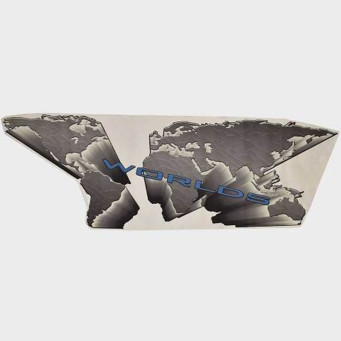 Supra Boat Side Hull Decal | Worlds 91 x 28 1/4 Inch Gray Black Blue