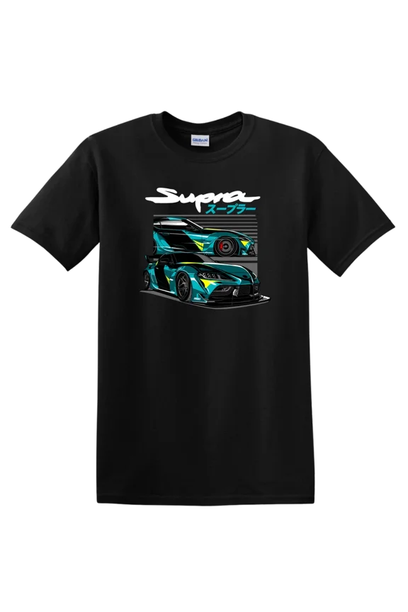 Supra Car Graphic T Shirt Cool Racing Design Automotive Tee Streetwear Style