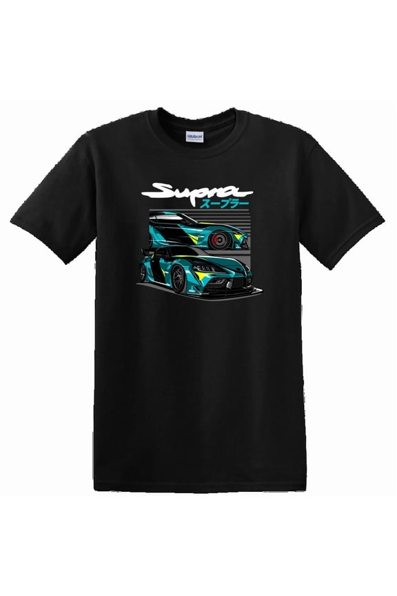 Supra Car Graphic T Shirt Cool Racing Design Automotive Tee Streetwear Style
