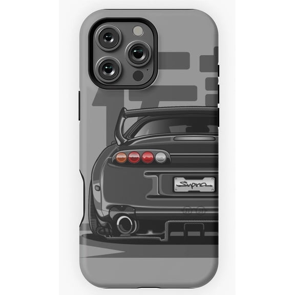Supra MK4 Super Black Car Racing JDM Turbo Drift Retro iPhone 11 12 13 14 15 16 17 Pro Max Case