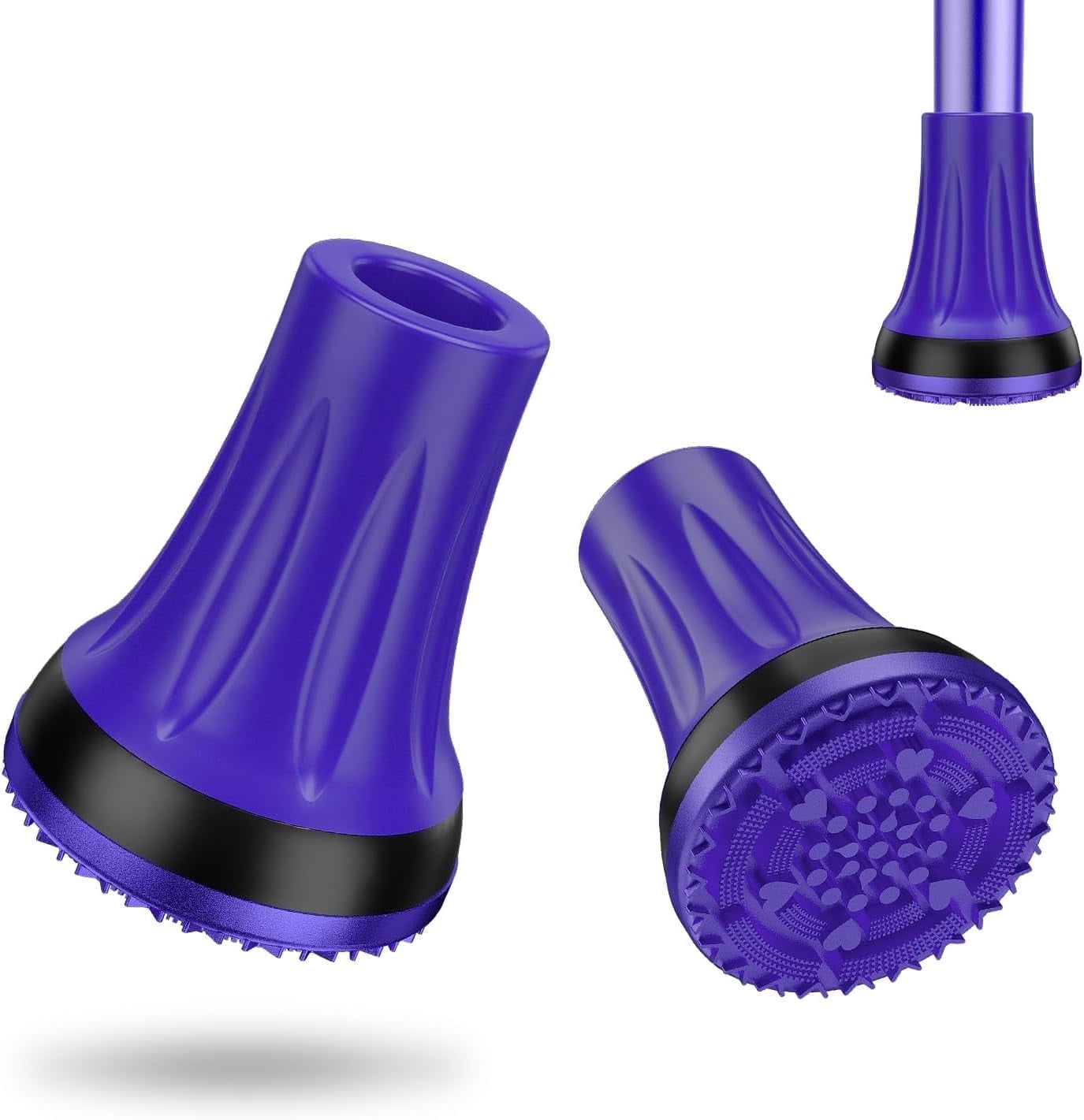 SupreGear 3/4 inch Heavy Duty Rubber Cane Tips, Non-Slip Replacement ...