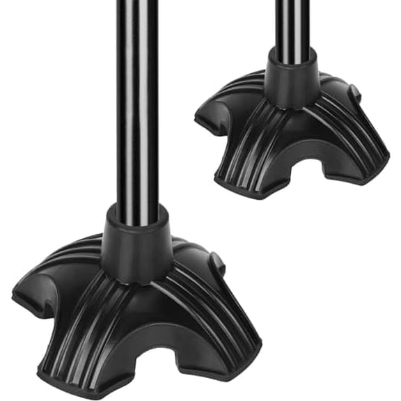 SupreGear Rubber Replacement Cane Tips 3/4", Self-Standing Quad Cane Foot Pad, 2 pack