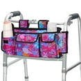 thumbnail image 1 of SupreGear Walker Bag, Folding Organizer Tote for Rollator and Wheelchair, Zippered with Pockets, Floral Purple, 1 of 8