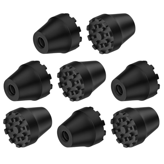 SupreGear 8-Pack 11 mm Rubber Tips for Trekking Poles and Walking Sticks, Anti-Slip Replacement Caps