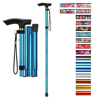 SupreGear Adjustable Folding Cane for Seniors & Adults - Lightweight with Wrist Strap