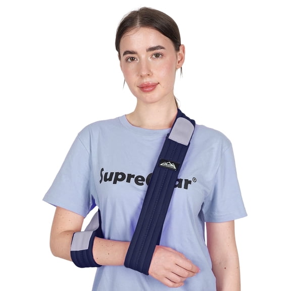 SupreGear Arm Sling Adjustable Support Strap Lightweight Shoulder Support Left Right Fit Men Women,Dark Blue