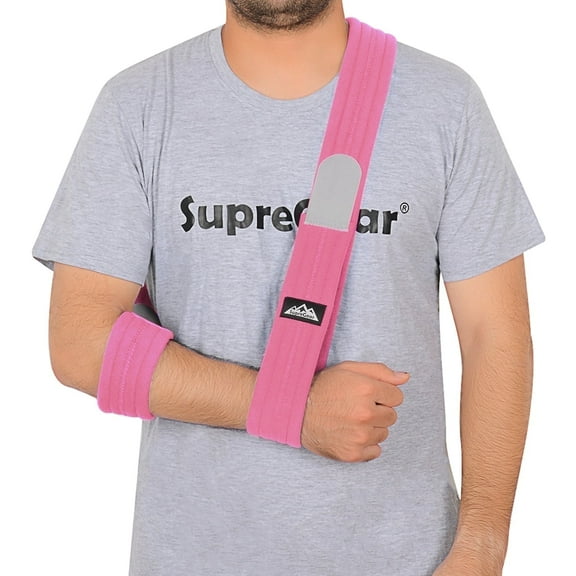 SupreGear Arm Sling, Adjustable Shoulder Support for Elbow, Lightweight for Men and Women, Pink