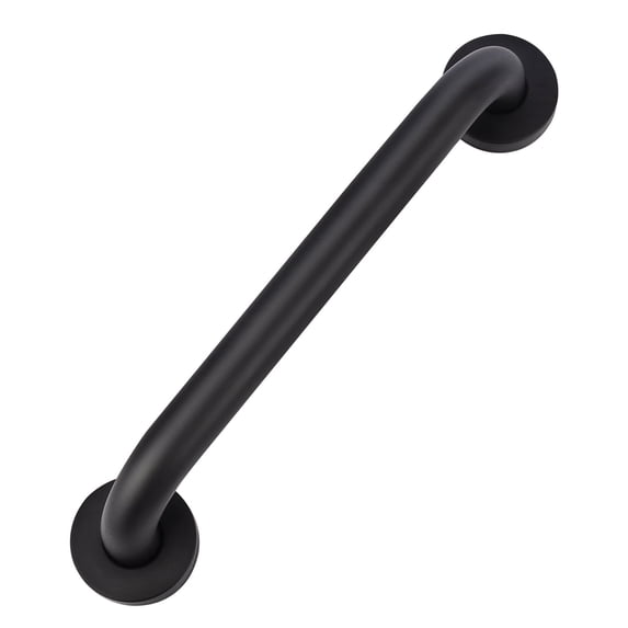 SupreGear 12" Bathroom Grab Bar, 201 Stainless Steel, Non-Slip Black Wall Mounted Rail