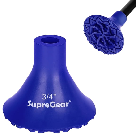 SupreGear 3/4 inch Cane Tip Replacement, Non-Slip Rubber Tips for Walking Canes, Blue