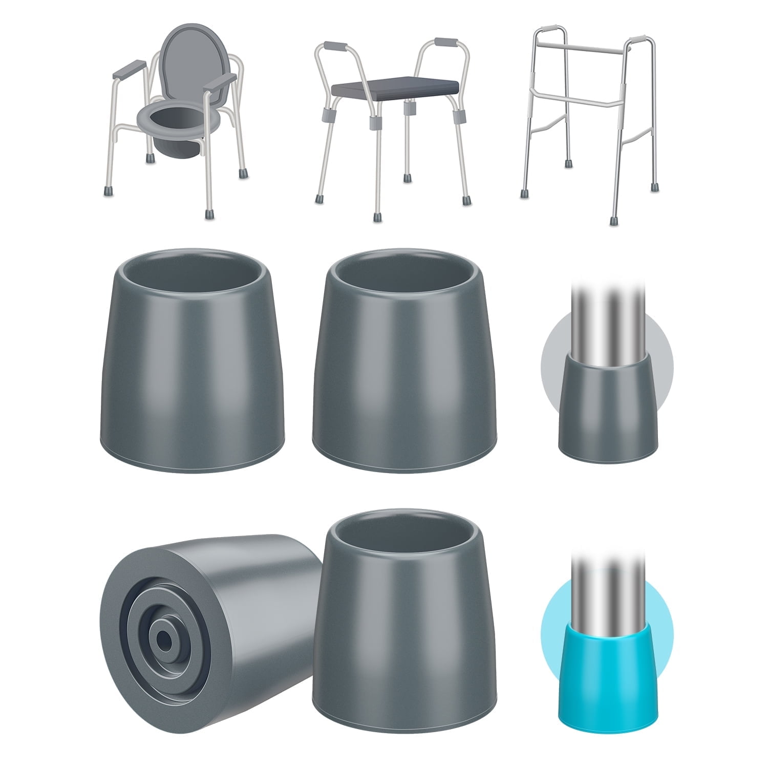 Essential Medical Supply Gray Walker/Commode Replacement