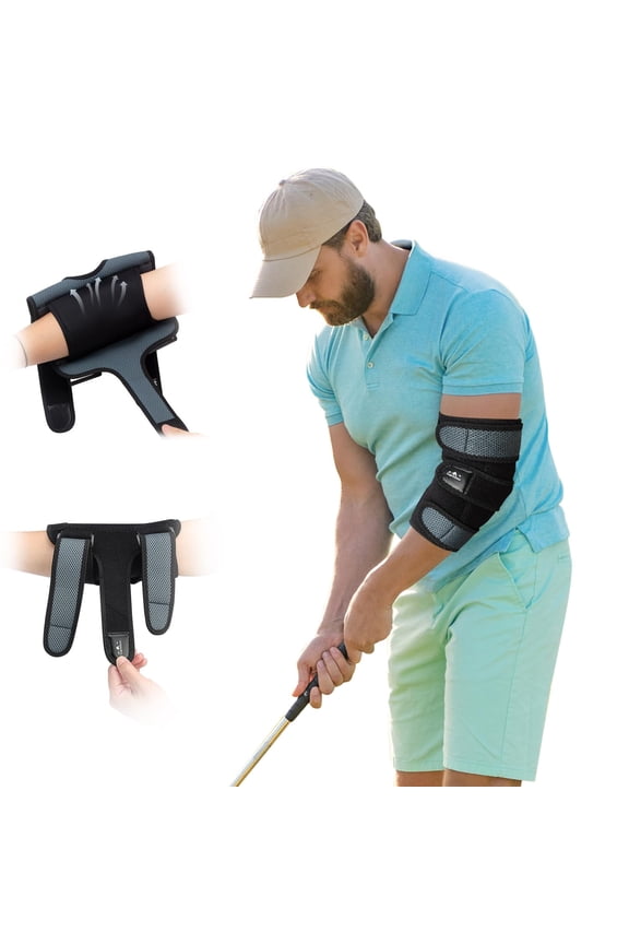 Tennis Elbow Brace, Adjustable Neoprene Compression Strap, Black, One Size