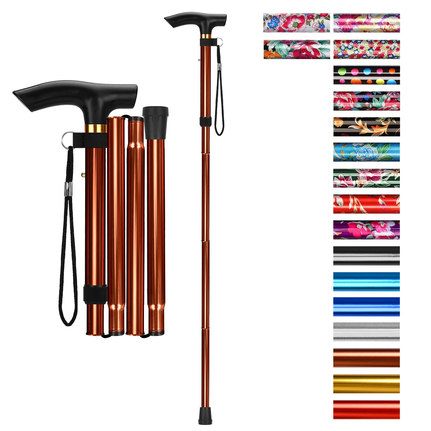 GPTCAMP Walking Cane For Women And Men, Lightweight And Sturdy Offset