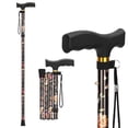 thumbnail image 1 of SupreGear Lightweight Folding Aluminum Walking Cane, T-Handle for Adults and Seniors, Floral Black, 1 of 6