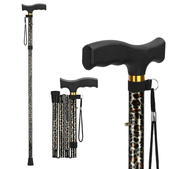 SupreGear Folding Collapsible Cane with T Handle, Lightweight Height Adjustable Walking Stick for Adults and Seniors
