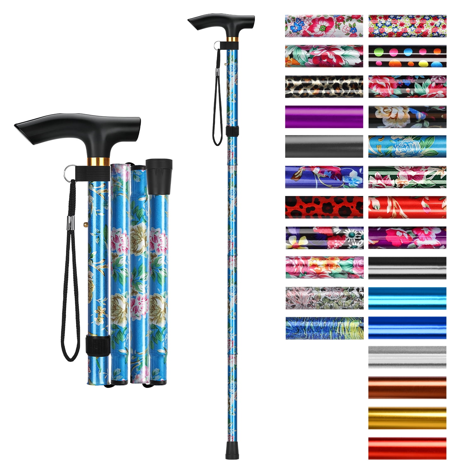 SupreGear Collapsible Walking Stick, 5-Level Adjustable Cane - Walmart.com