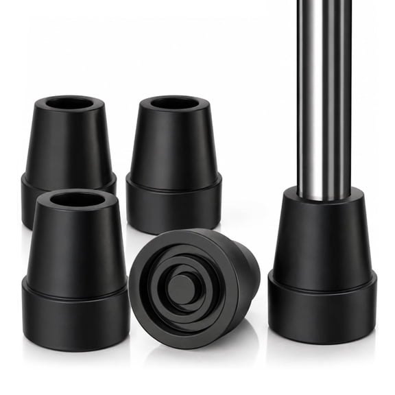 SupreGear Cane Tips 3/4 inch Rubber Non-Slip Traction Tip, 4 Pack for Walking Canes