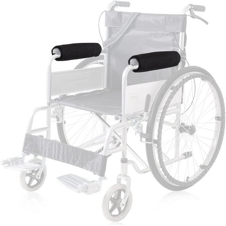 SupreGear Wheelchair Armrest Covers (Pair), Soft Memory Foam & Sheepskin Pads for Comfort