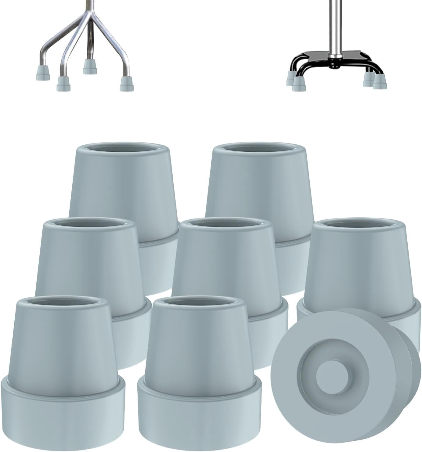 Cane Tip Spring SupreGear Rubber Cane Tip Replacements, 8-Pack, Durable Gray Tips for 1 ...